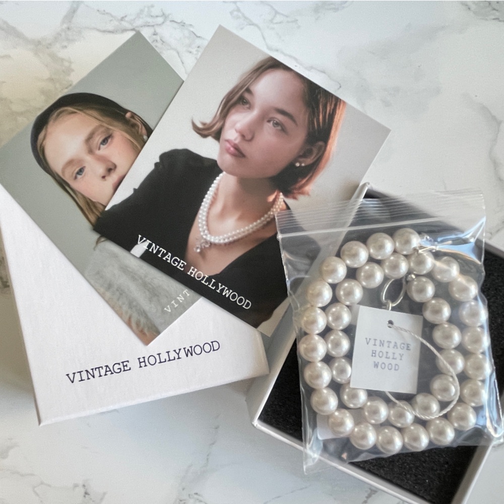 [Blackpink Jennie] Vintage Hollywood Swarovski Pearl Necklace 10mm